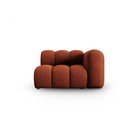 Chaise longue color mattone (con penisola a destra) con rivestimento in ciniglia Lupine – Micadoni 