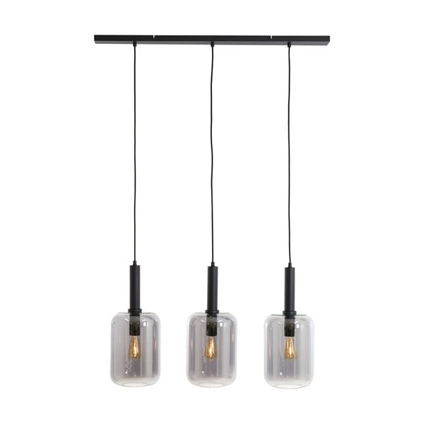 Lampada da soffitto nera con paralume in vetro 100x22 cm Lekar - Light & Living