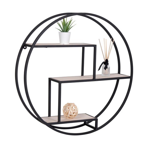 Scaffale a castello in legno massiccio di pavlovnia in nero e naturale 62 cm Rotterdam - House Nordic-image-3