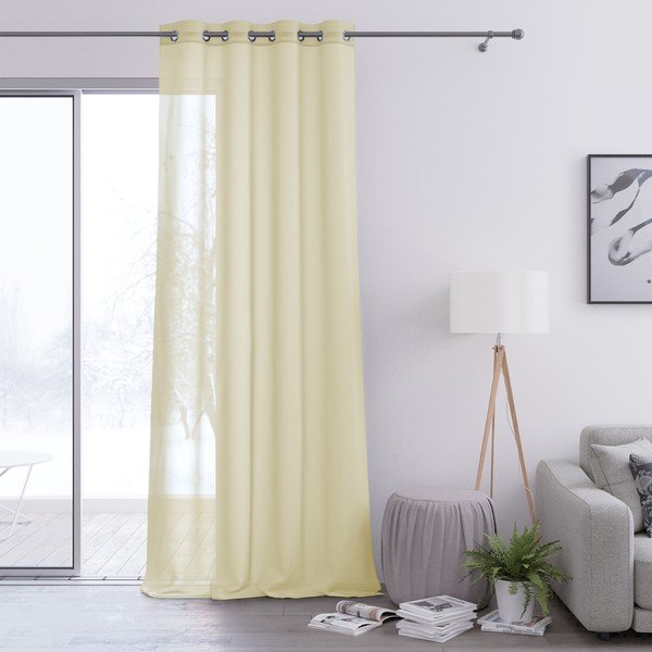 Tenda giallo chiaro , 140 x 250 cm Voile Eyelets - AmeliaHome-image-2