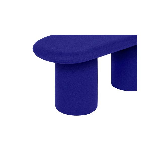 Panchina blu in imbottito con rivestimento in lana Rull – noo.ma-image-2