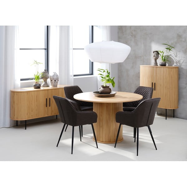 Tavolo da pranzo rotondo in rovere ø 120 cm Nola - Unique Furniture-image-1