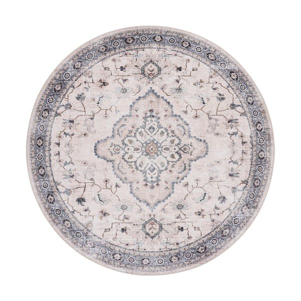 Tappeto rotondo beige/blu polveroso ø 200 cm Havana – House Nordic
