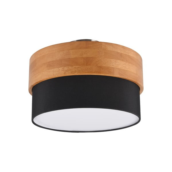 Lampada da soffitto in colore nero-naturale con paralume in tessuto Seasons - Trio