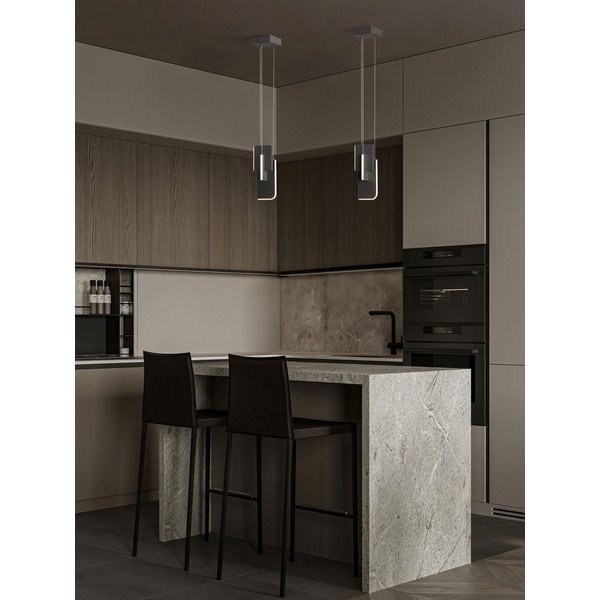 Lampadario LED grigio chiaro in metallo con intensità regolabile Totem – Nova Luce-image-1
