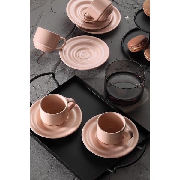 Set di tazze da espresso rosa 12 pz 75 ml - Kütahya Porselen-image-1