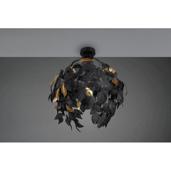 Plafoniera nera opaca in metallo con paralume in plastica ø 38 cm Leavy – Reality-image-2