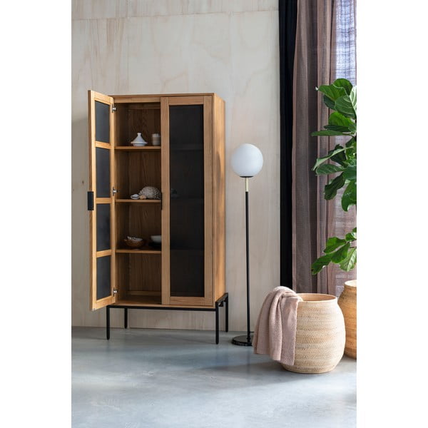 Lampada da terra bianca e nera con paralume in vetro (altezza totale 145 cm) Orion – Zuiver-image-2