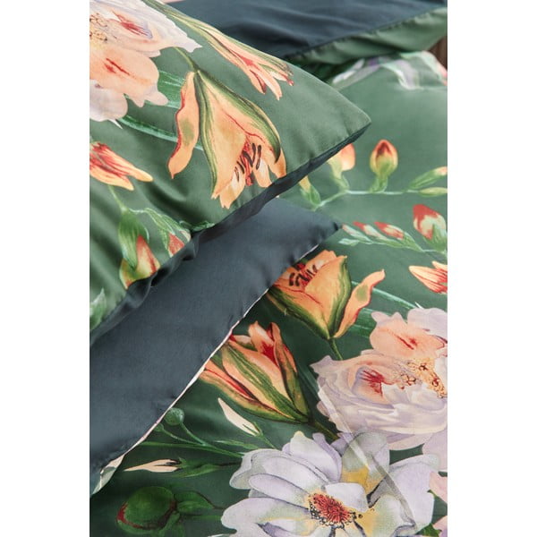 Lenzuolo matrimoniale in cotone sateen verde scuro 200 x 220 cm Floret - Bonami Selection-image-4