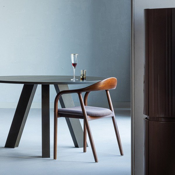 Tavolo da pranzo rotondo in rovere massiccio ø 129 cm Rhonda – WOOOD-image-3