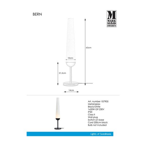 Lampada da tavolo con base nera Bern - Markslöjd-image-2