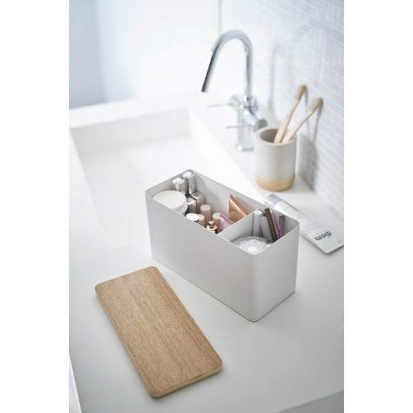 Organizer bianco con coperchio in compensato Yamazaki Rin - YAMAZAKI-image-1