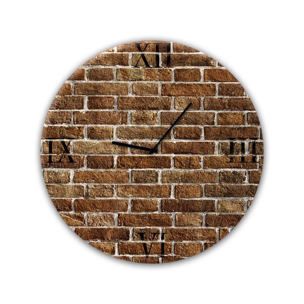 Orologio da parete in vetro , ⌀ 30 cm Red Brick - Styler