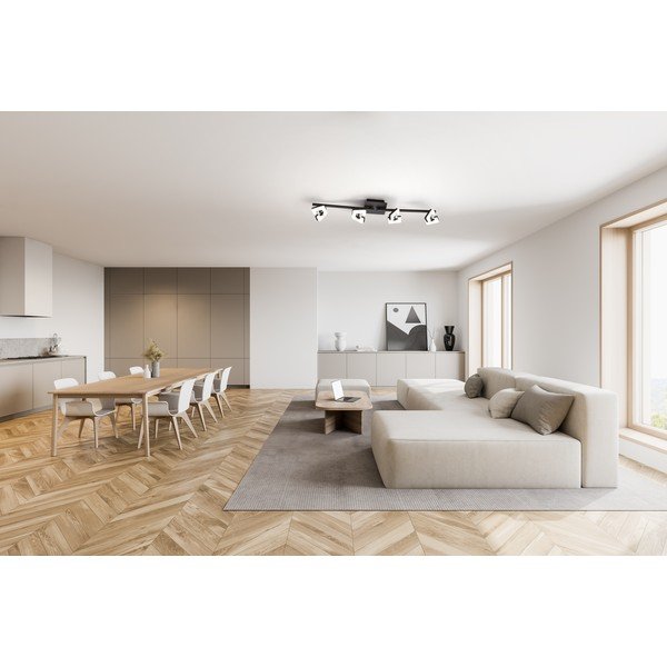 Plafoniera LED bianca e nera 9,5x78 cm Ray - Fischer & Honsel-image-1