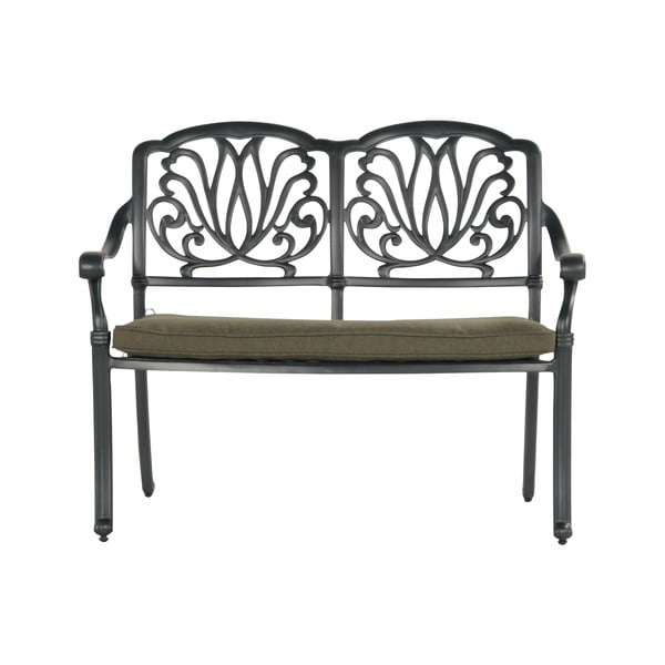 Panca da giardino color bronzo in metallo Amalfi – Hartman-image-1
