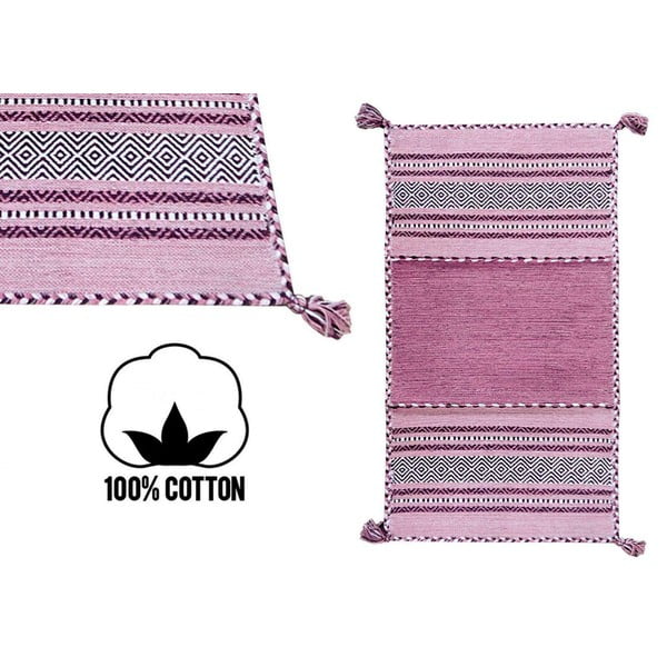 Tappeto in cotone rosa , 120 x 180 cm Antique Kilim - Webtappeti-image-2