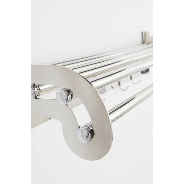 Attaccapanni da parete color argento lucido in acciaio inox con scaffale 100 cm Alby – Jotex-image-3