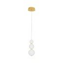 Lampadario LED bianco/dorato in metallo con paralume in vetro ø 10 cm Perla – Nova Luce