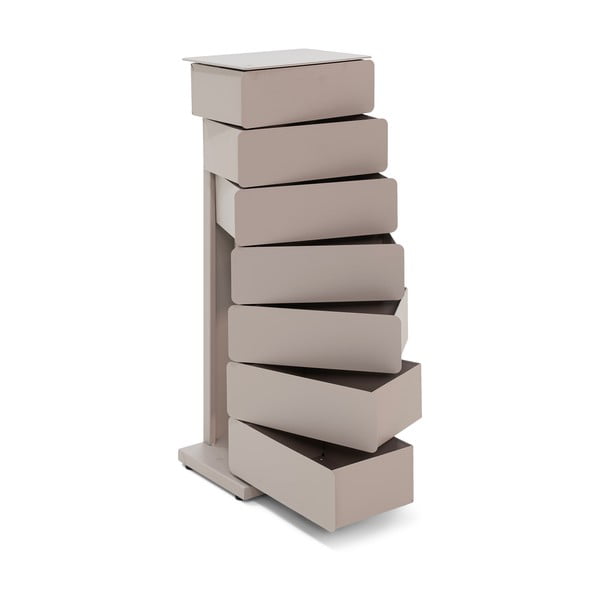 Cassettiera grigio tortora in metallo 37x99x26 cm Joey – Spinder Design-image-3