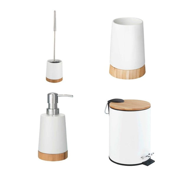 Set di accessori da bagno bianco in ceramica Bamboo - Wenko