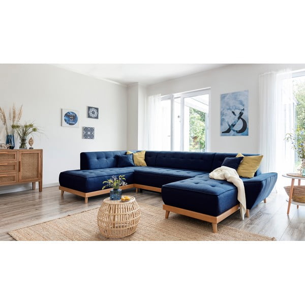 Divano letto a U blu navy, angolo sinistro Dazzling Daisy - Miuform-image-4