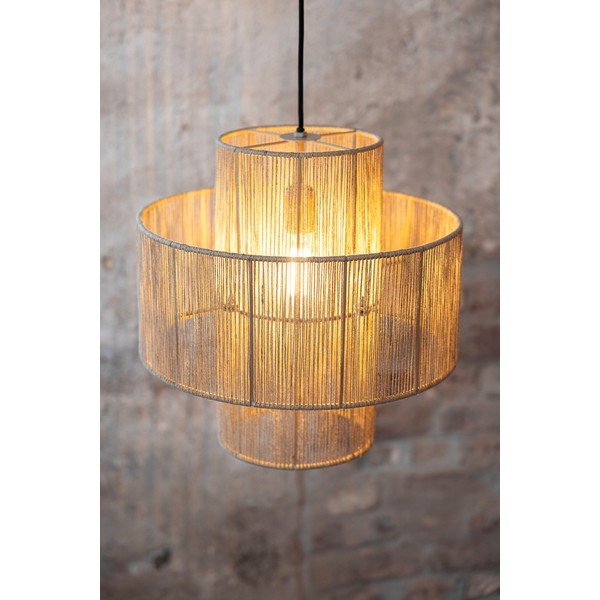 Lampada a sospensione in colore naturale con paralume in juta ø 40 cm Soga - Markslöjd-image-4