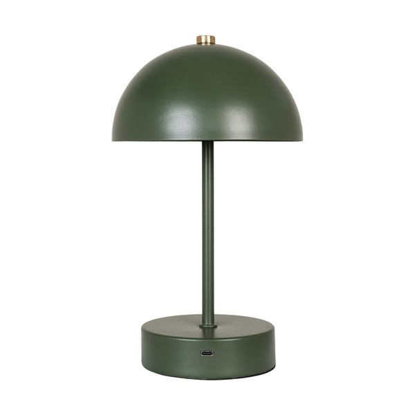 Lampada da tavolo LED verde scuro con paralume in metallo (altezza totale 25 cm) Holt – House Nordic-image-3