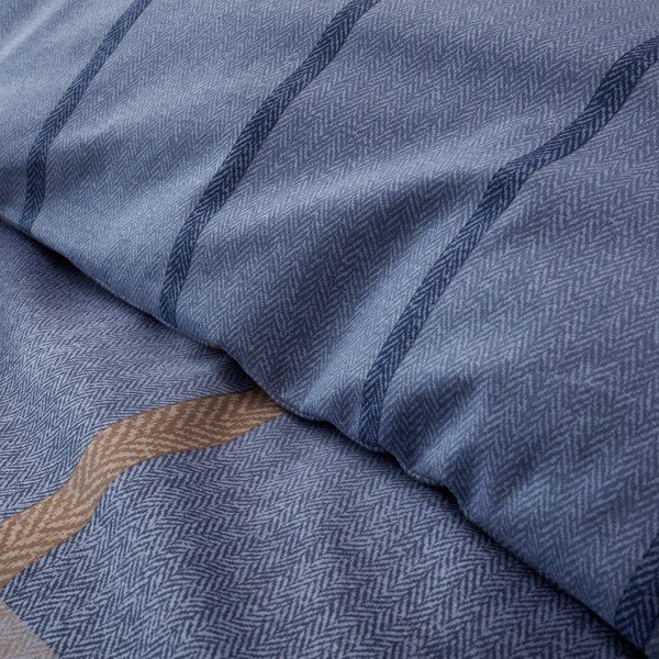 Set copripiumino e federa blu scuro in flanella per letto matrimoniale e per letto esteso 230x220 cm Melrose Tweed Check – Catherine Lansfield-image-4