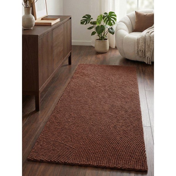 Passatoia color mattone in lana tessuta a mano 80x200 cm Calmio – Hanse Home-image-1