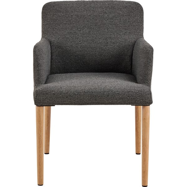 Sedia da pranzo grigia in imbottito con braccioli Zoe – Actona-image-3