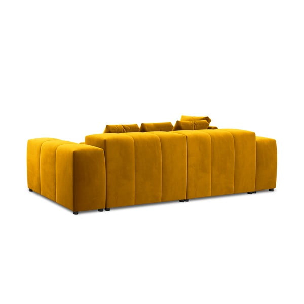 Divano angolare in velluto giallo (variabile) Rome Velvet - Cosmopolitan Design-image-4
