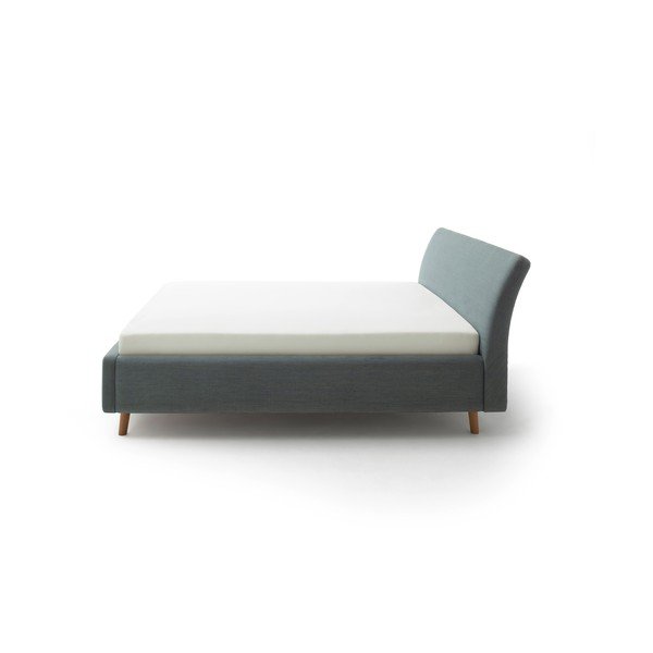 Letto matrimoniale imbottito verde/blu con contenitore con rete inclusa 160x200 cm Mila – Meise Möbel-image-4