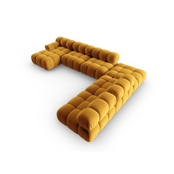 Divano in velluto giallo 379 cm Bellis - Micadoni Home-image-4