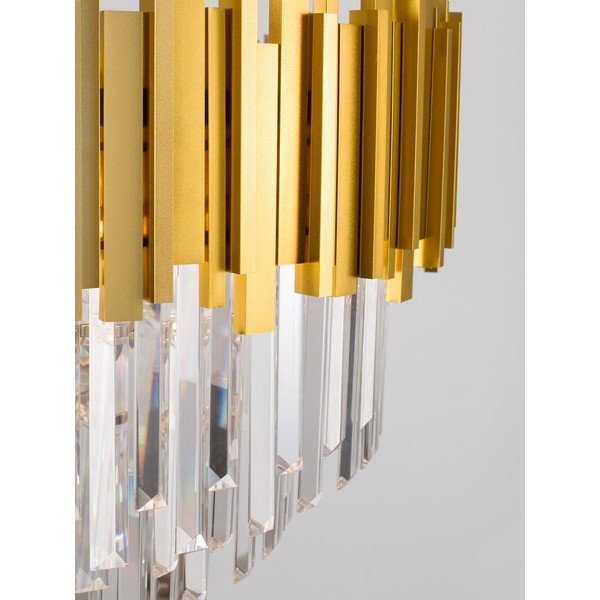 Lampadario dorato in metallo con paralume in cristallo ø 73 cm Grane – Nova Luce-image-1
