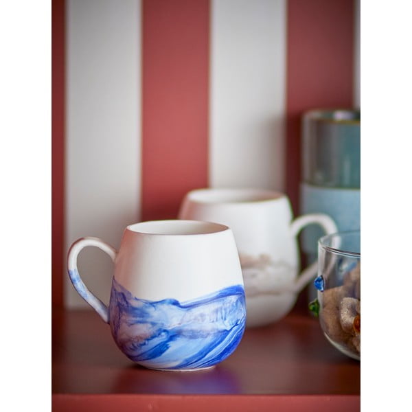 Tazzine in set bianche e blu in gres 4 pz 250 ml Lyre – Bloomingville-image-2