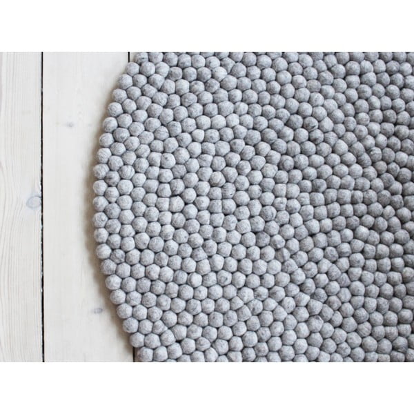 Tappeto in lana marrone sabbia, ⌀ 120 cm Ball Rugs - Wooldot