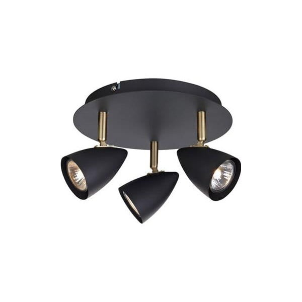 Lampada da soffitto nera con dettagli in ottone Ciro Tres - Markslöjd