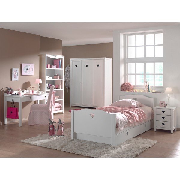 Libreria bianca, altezza 190 cm Amori - Vipack-image-1