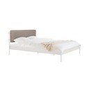 Letto matrimoniale imbottito bianco in acciaio con rete inclusa 160x200 cm Eton Basic – noo.ma