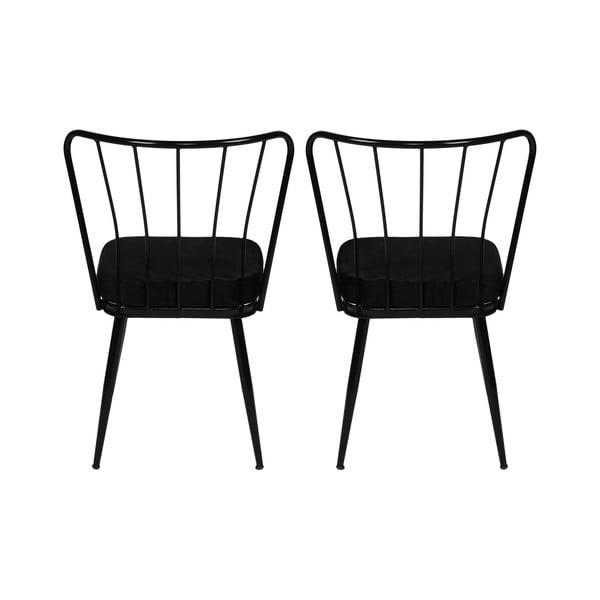 Sedie da pranzo in metallo nero in un set di 2 Yildiz - Kalune Design-image-3