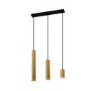 Lampada a sospensione con paralume in metallo nero e oro 6x46 cm Tubo - Candellux Lighting