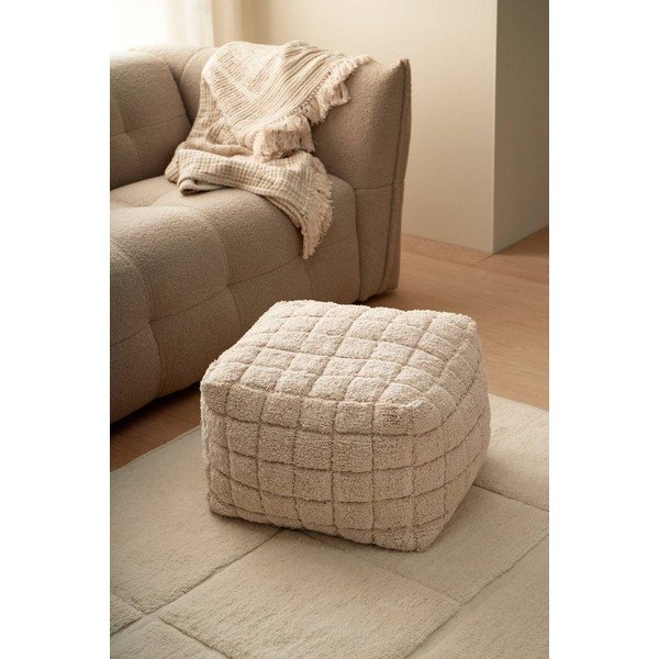 Poggiapiedi color crema Check – Ellos Home-image-1