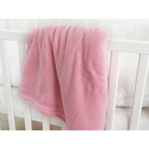 Coperta per neonati in microflanella rosa 110x140 cm Exclusive - B.E.S.-image-1