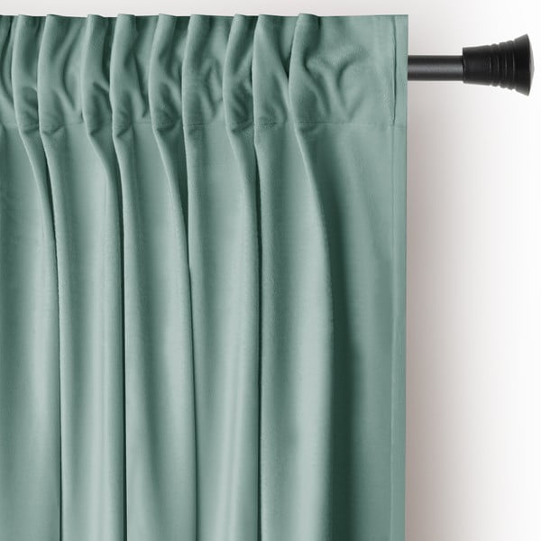 Tenda parzialmente oscurante verde chiaro in velluto 140x270 cm Pleat – Restilo
