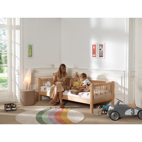 Letto da bambini di colore naturale in faggio massiccio con rete inclusa 90x200 cm Forrest – Vipack-image-3