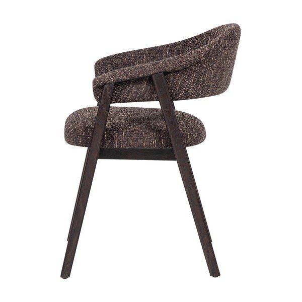 Sedia da pranzo marrone scuro in imbottito con braccioli Tunar – WOOOD-image-3