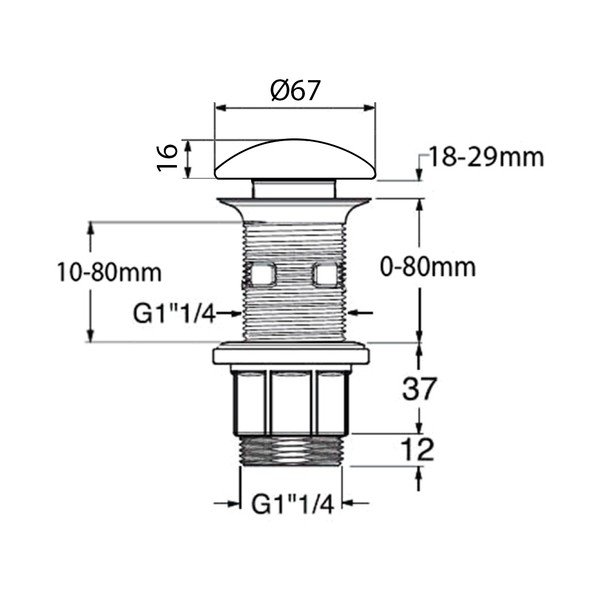 Tappo per lavabo Blok - Sapho-image-1
