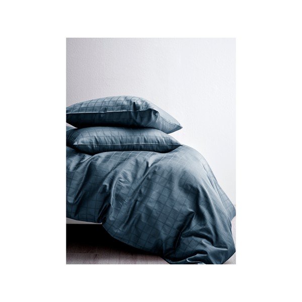 Biancheria da letto matrimoniale damascata blu scuro 200x220 cm Clear - Södahl-image-1