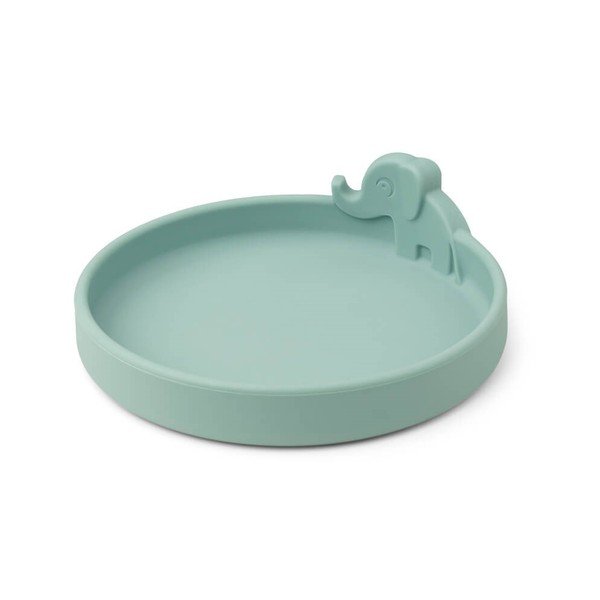 Piatto per bambini in silicone blu ø 16 cm Elphee - Done by Deer-image-2