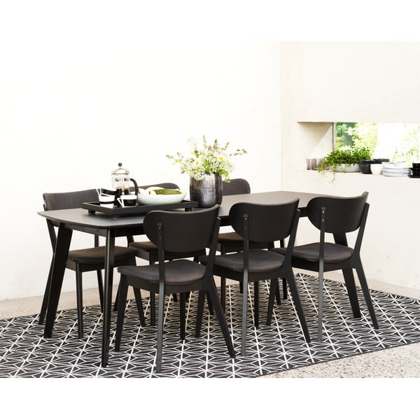 Sedia da pranzo in rovere nero con seduta grigio scuro Cato - Rowico-image-4